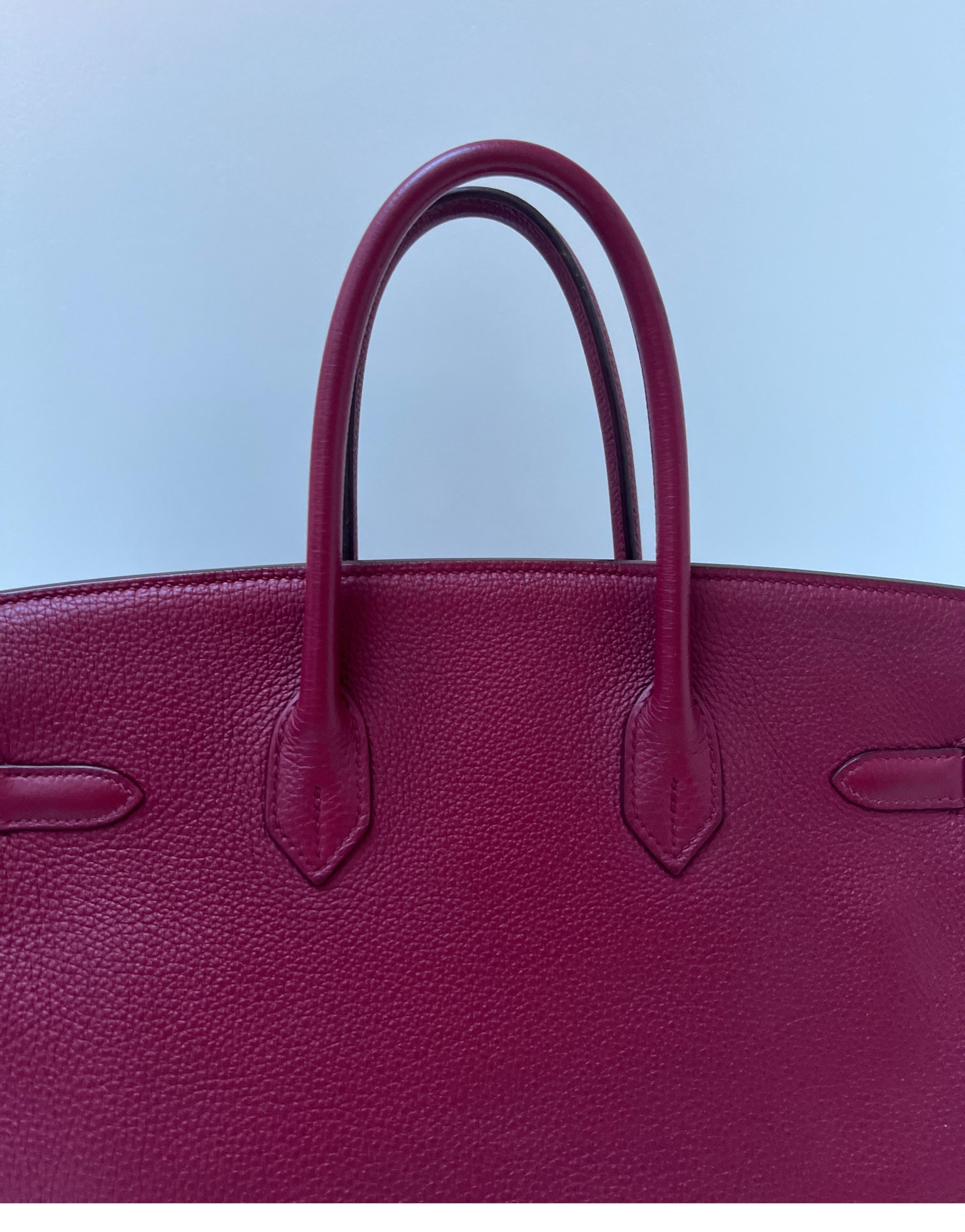 Hermes Rubis Burgundy Birkin 35 Bag 1