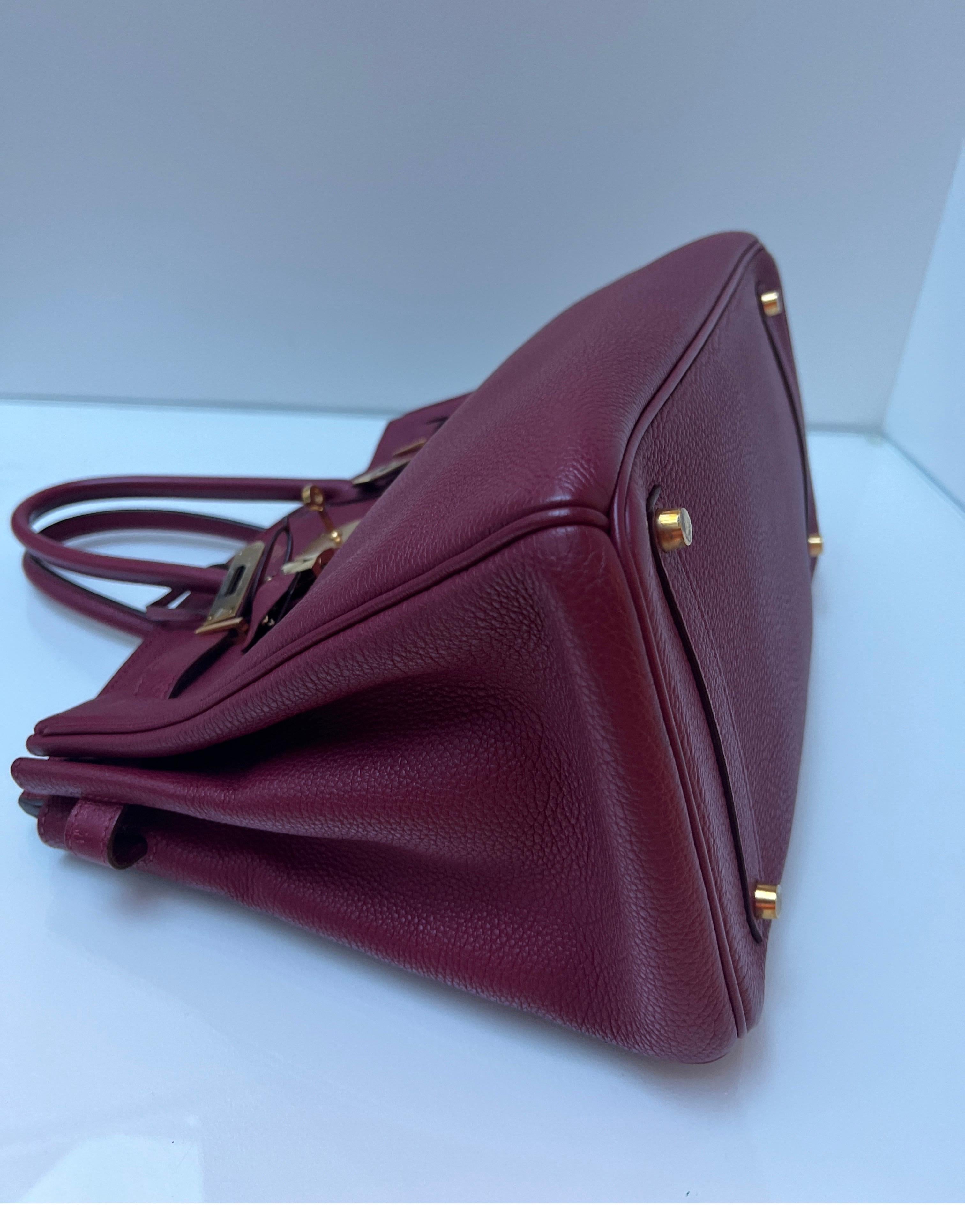 Hermes Rubis Burgundy Birkin 35 Bag 3