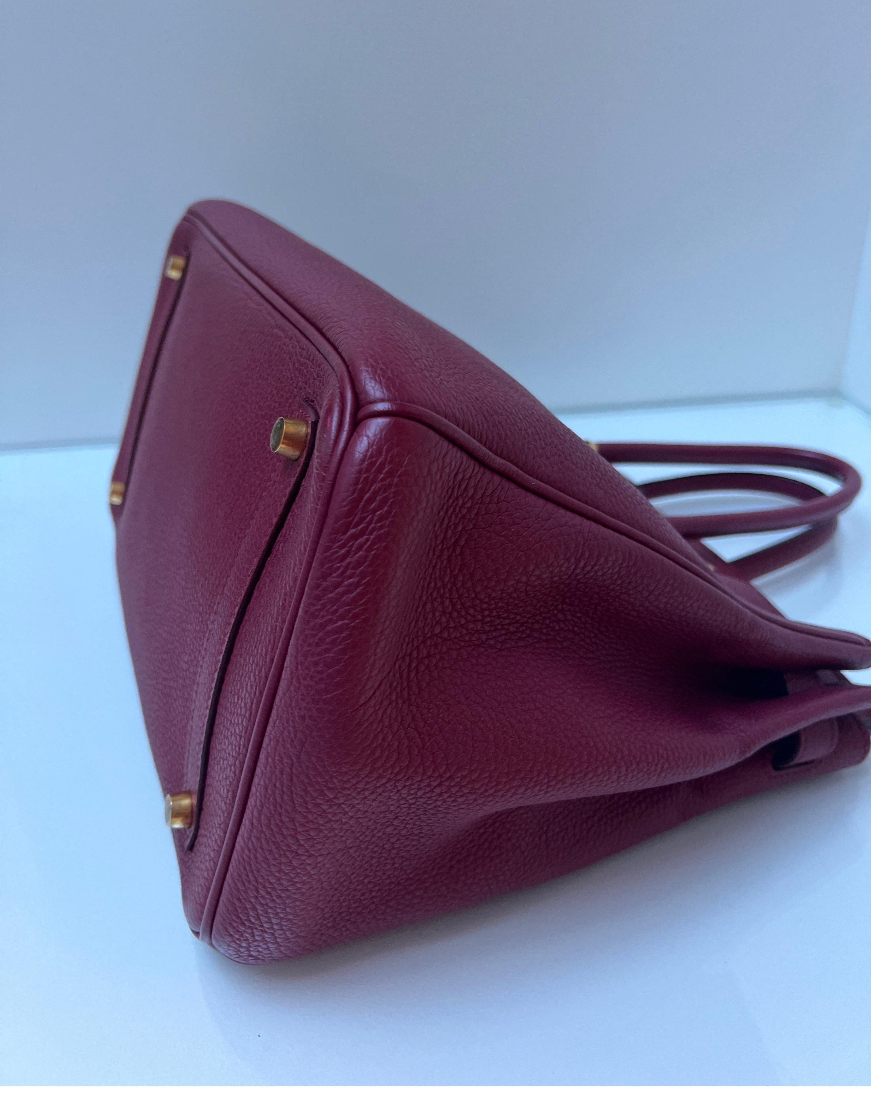 Hermes Rubis Burgundy Birkin 35 Bag 4