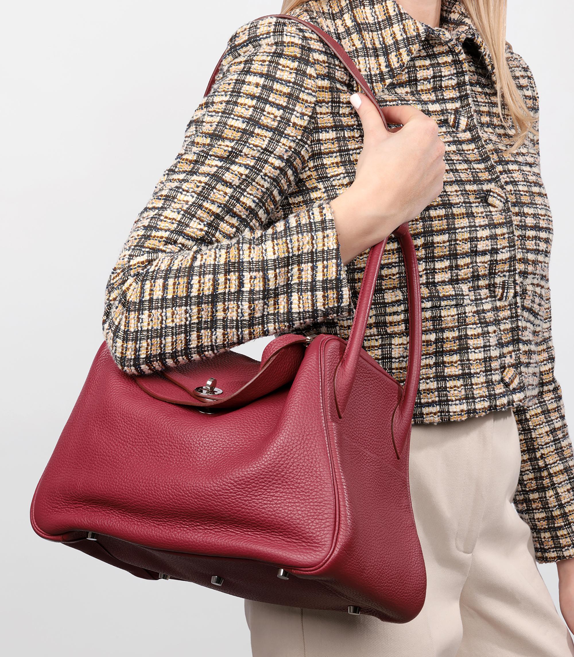 Hermès Rubis Clemence Leather Lindy 34cm

Product Details
Xupes Ref: HB3874
Brand: Hermès
Model: Lindy 34cm
Type: Tote, Shoulder
Serial Number: T
Age: 2015
Colour: Rubis
Hardware: Palladium
Material(s): Clemence Leather

Specification
Height: