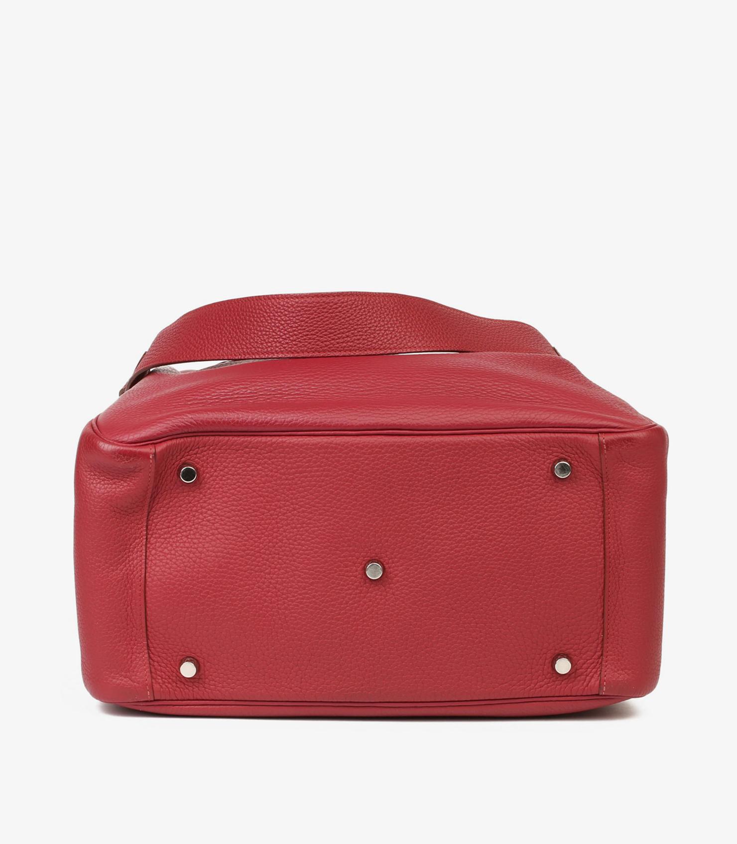 Women's or Men's Hermès Rubis Clemence Leather Lindy 34cm For Sale