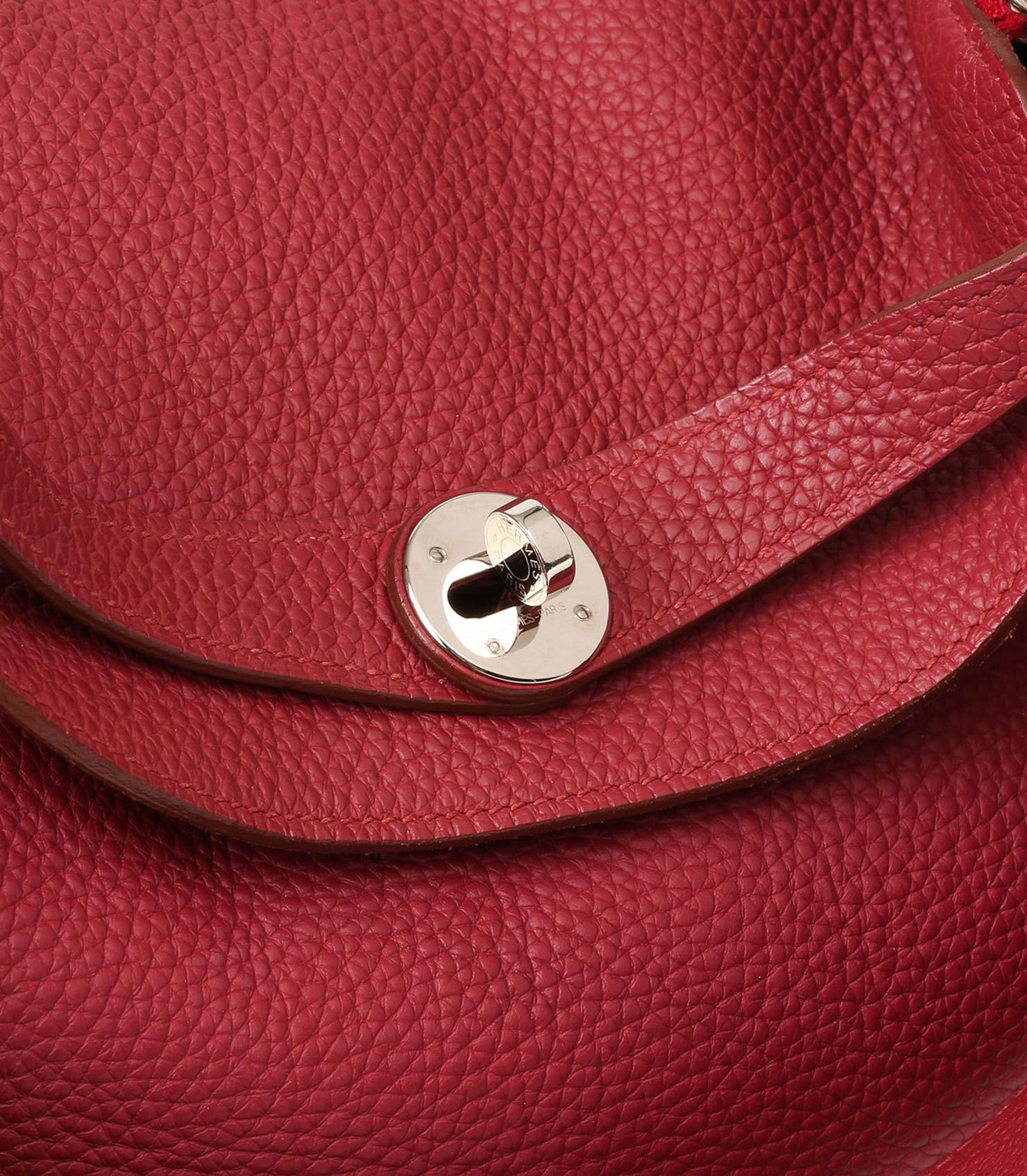 Hermès Rubis Clemence Leather Lindy 34cm For Sale 1