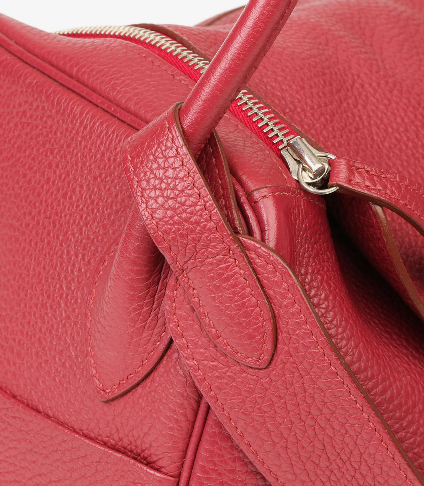 Hermès Rubis Clemence Leather Lindy 34cm For Sale 2
