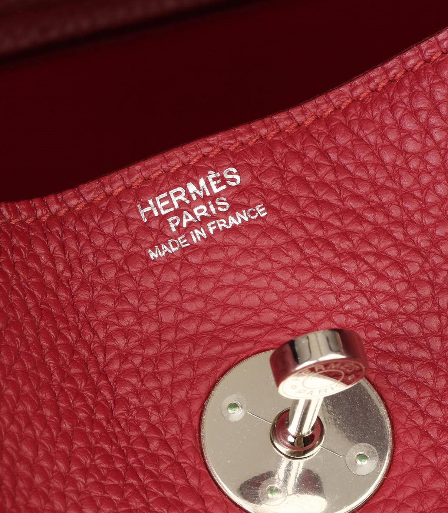 Hermès Rubis Clemence Leather Lindy 34cm For Sale 3