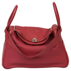 Hermès Rubis Clemence Leder Lindy 34cm
