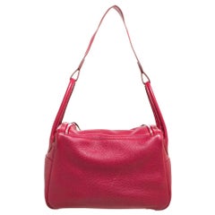 Hermes Rubis Clemence Leather Palladium Hardware Lindy 34 Bag