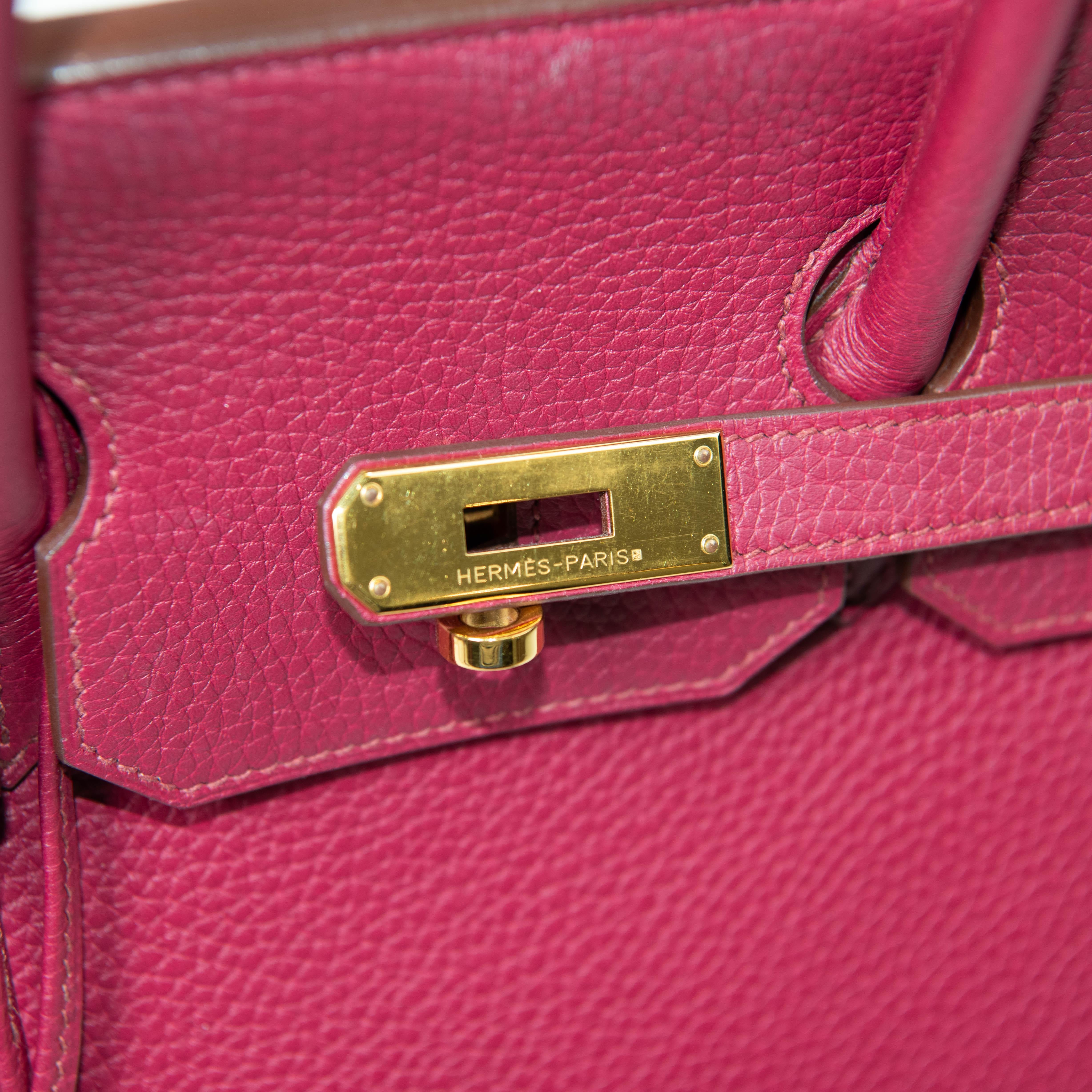 Hermes Rubis Red Togo Leather 35cm Birkin Gold Hardware For Sale 6