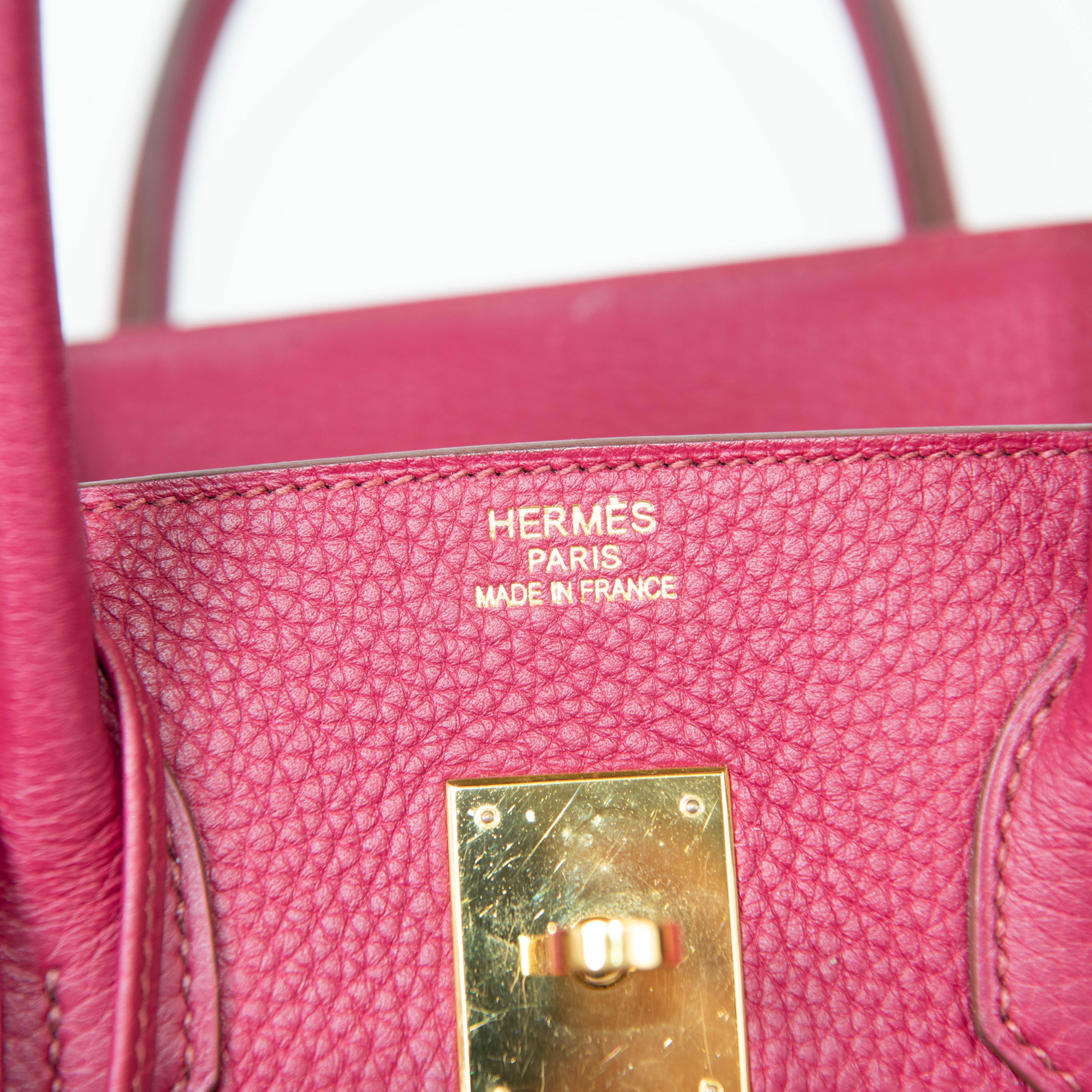 Hermes Rubis Red Togo Leather 35cm Birkin Gold Hardware For Sale 8
