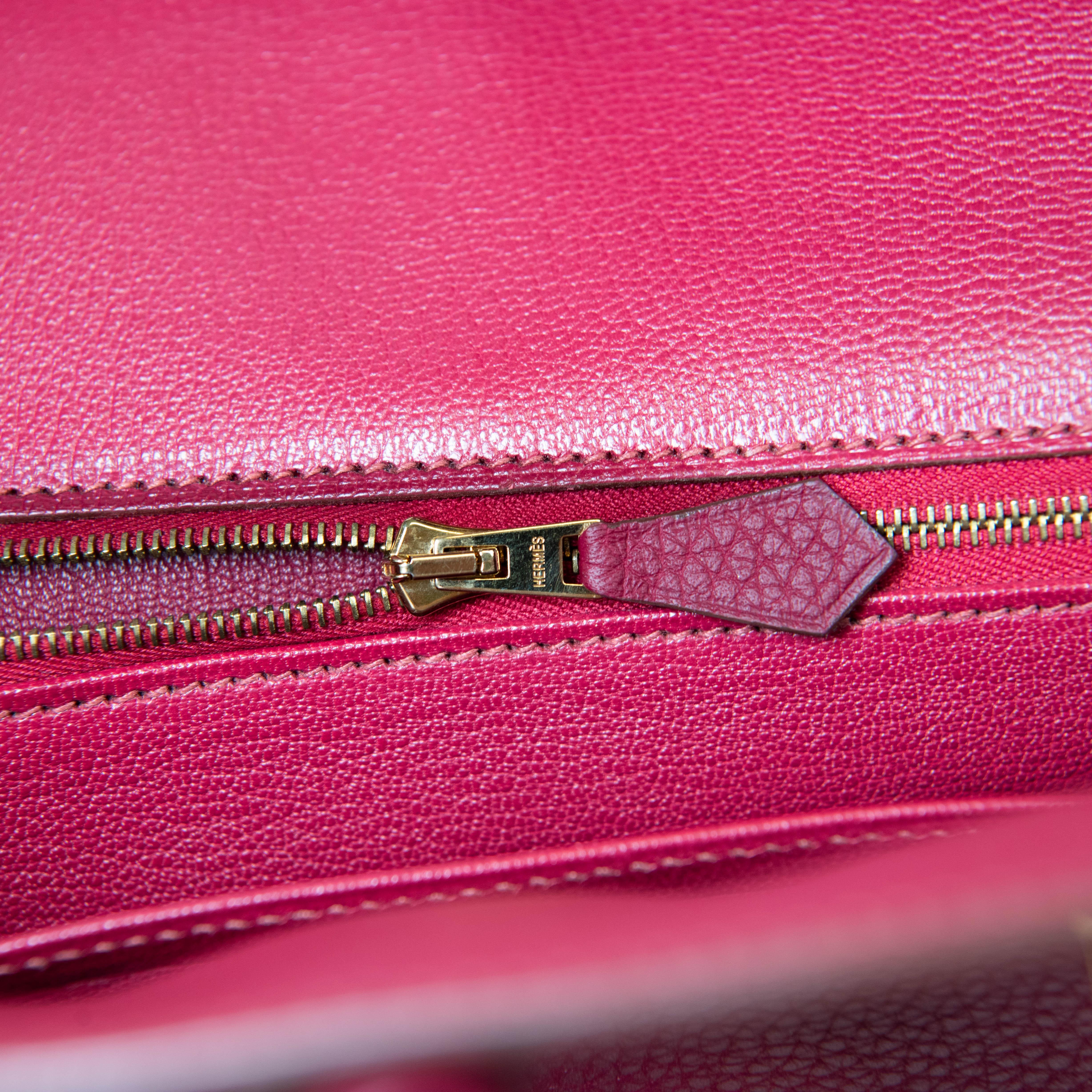 Hermes Rubis Red Togo Leather 35cm Birkin Gold Hardware For Sale 12