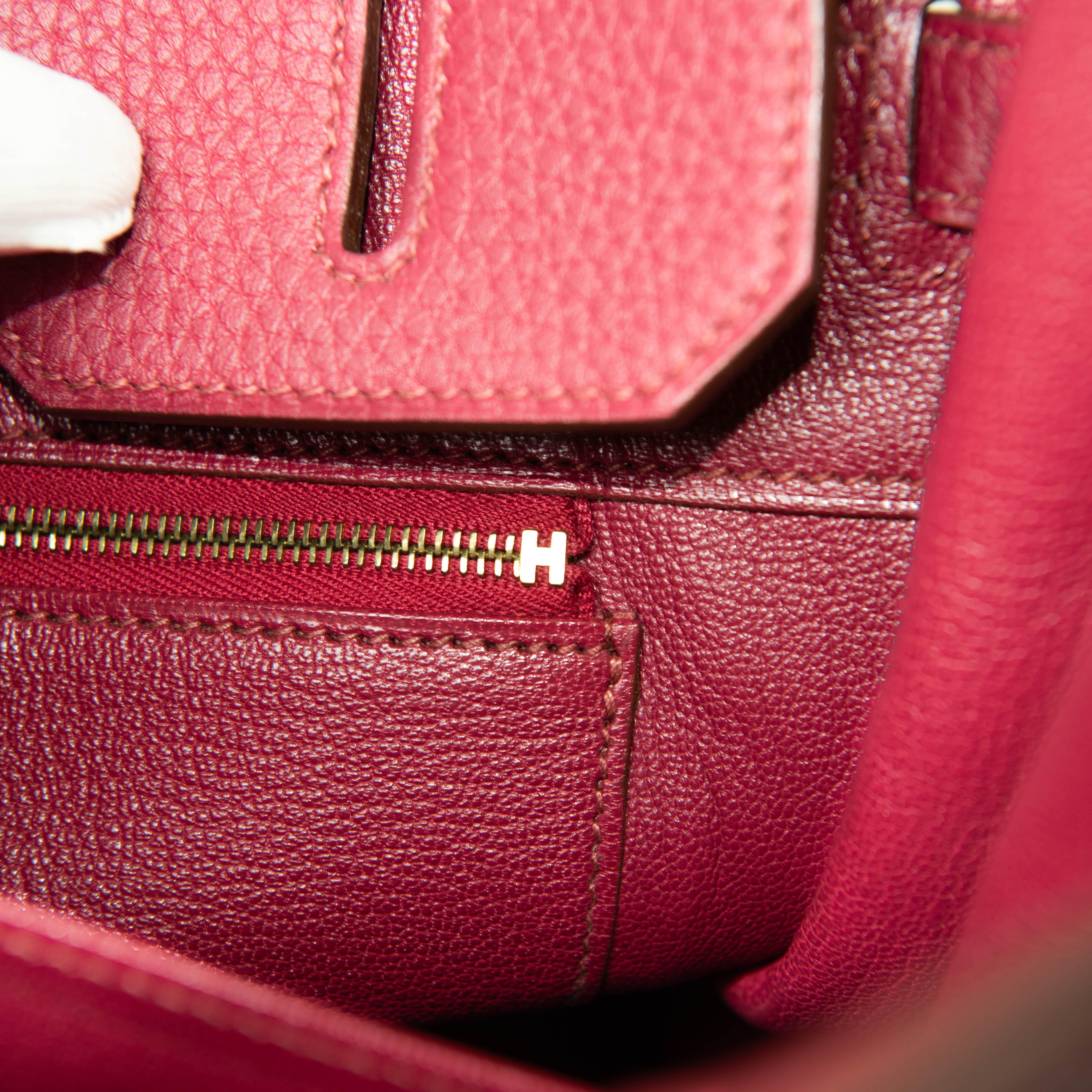 Hermes Rubis Red Togo Leather 35cm Birkin Gold Hardware For Sale 13