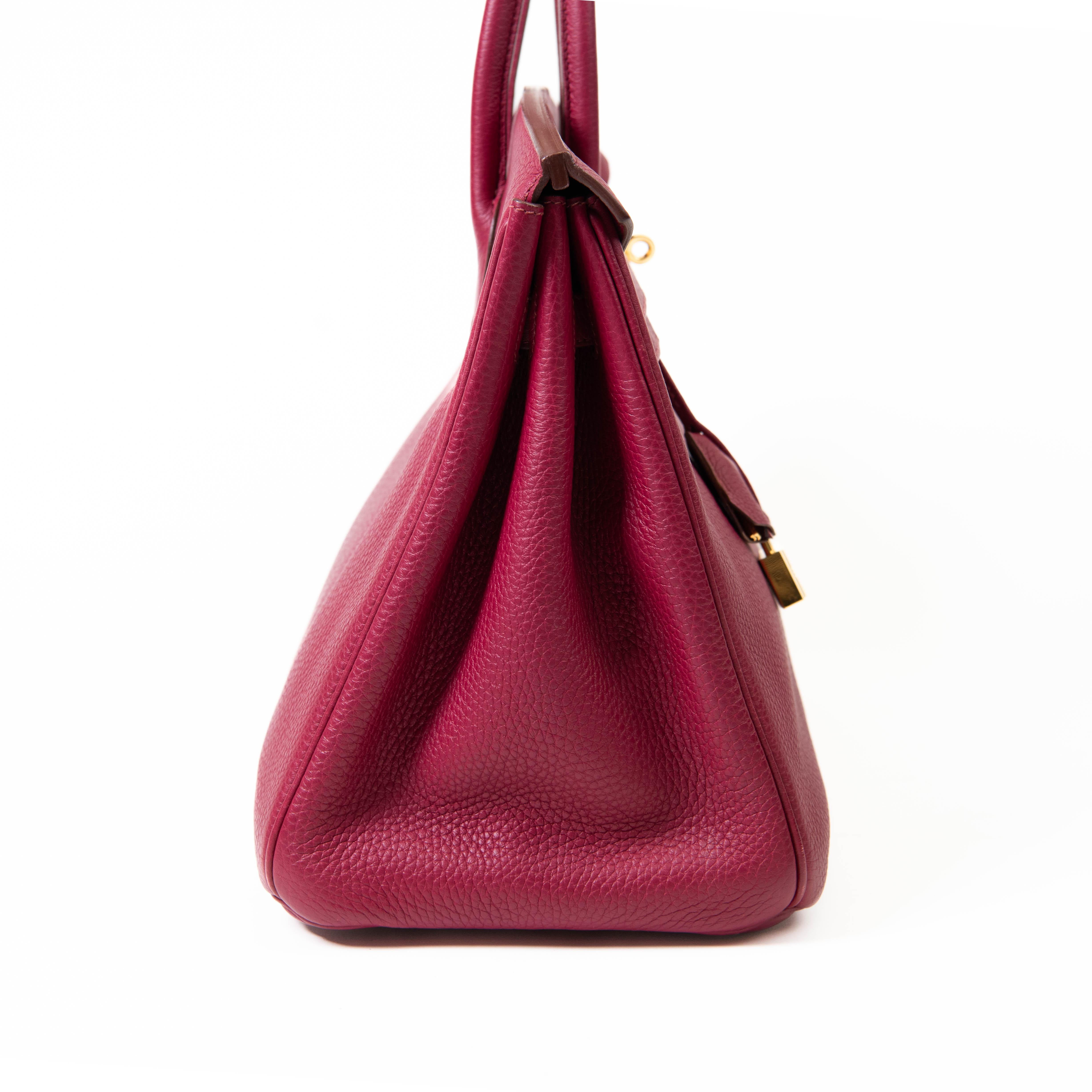 Hermes Rubis Red Togo Leather 35cm Birkin Gold Hardware For Sale 1