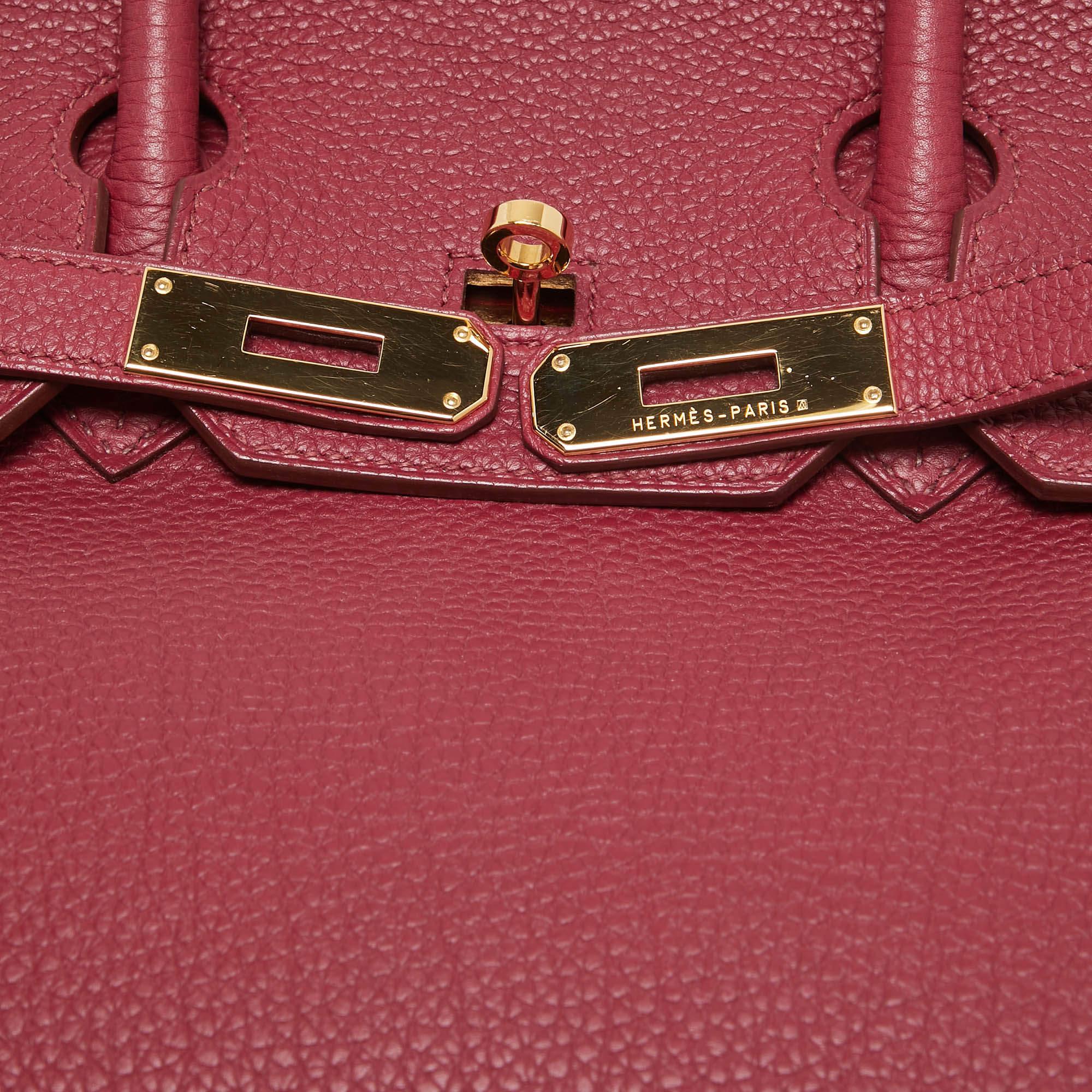 Women's Hermes Rubis Togo Leather Gold Finish Birkin 35 Bag
