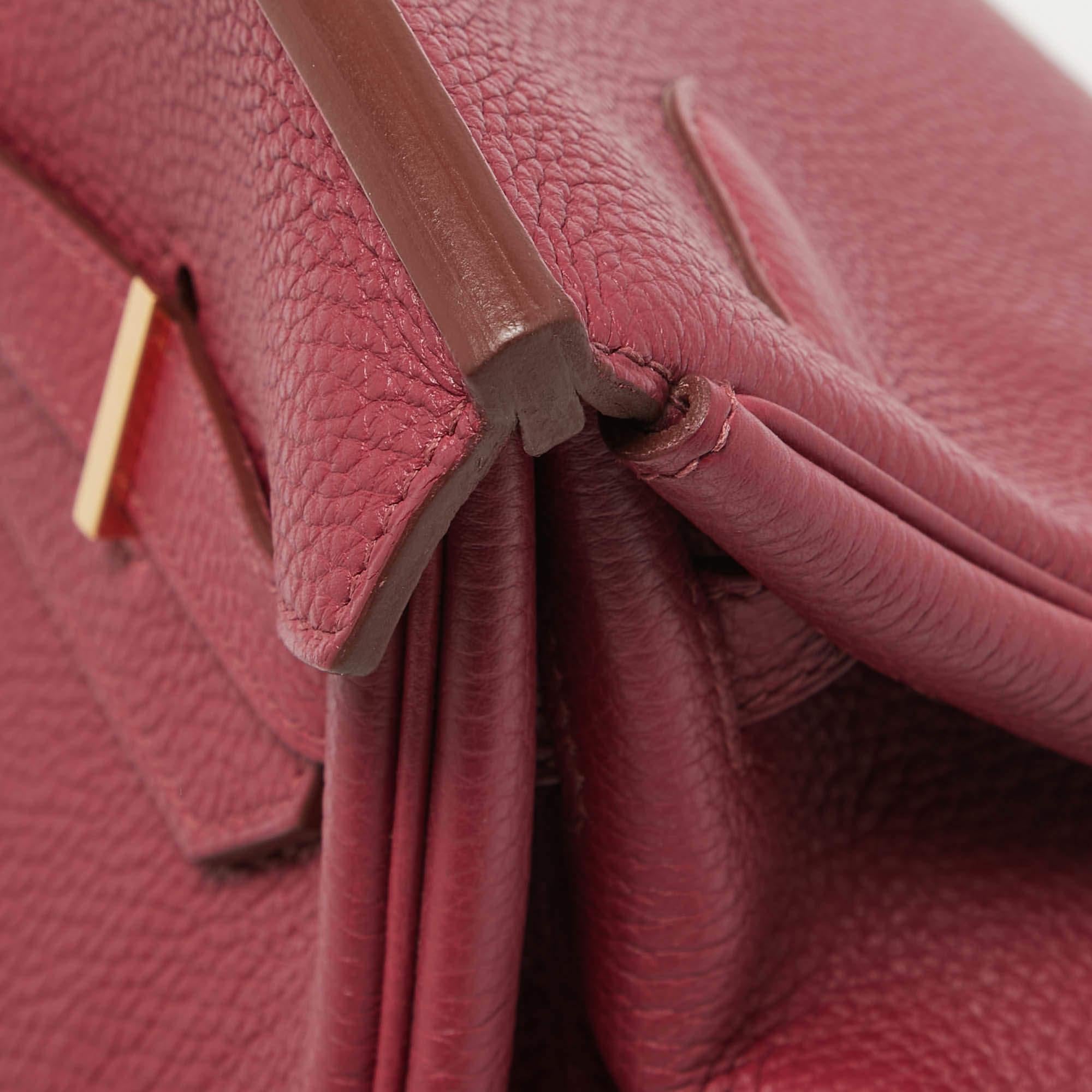 Hermes Rubis Togo Leather Gold Finish Birkin 35 Bag 2
