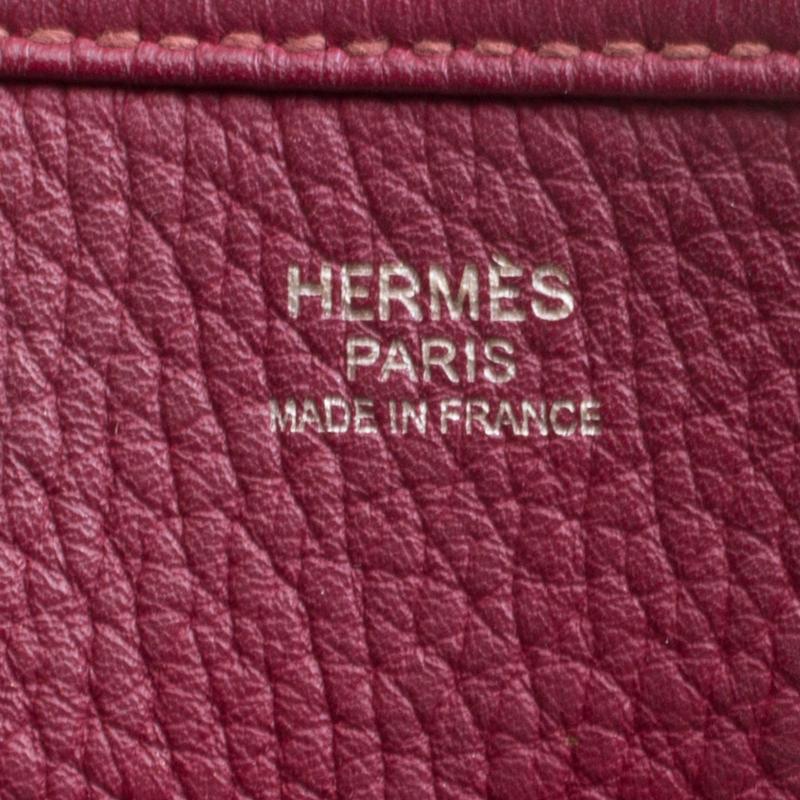 Hermes Ruby Clemence Leather Evelyne III GM Bag 3
