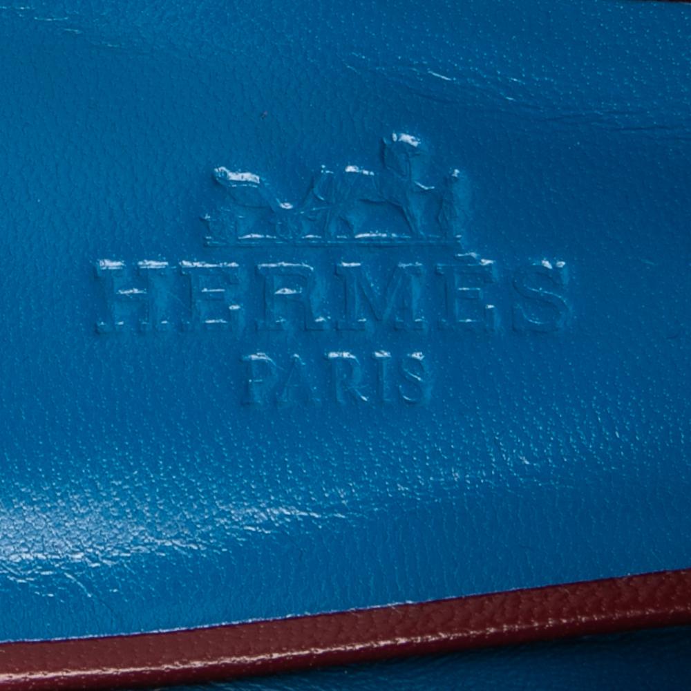 Women's Hermes Ruby Leather Trocadero Mule Sandals Size 37
