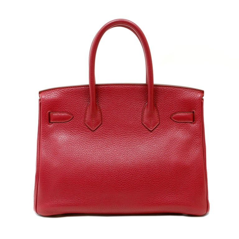 Hermès Ruby Red Togo 30 cm Birkin with Palladium For Sale at 1stDibs
