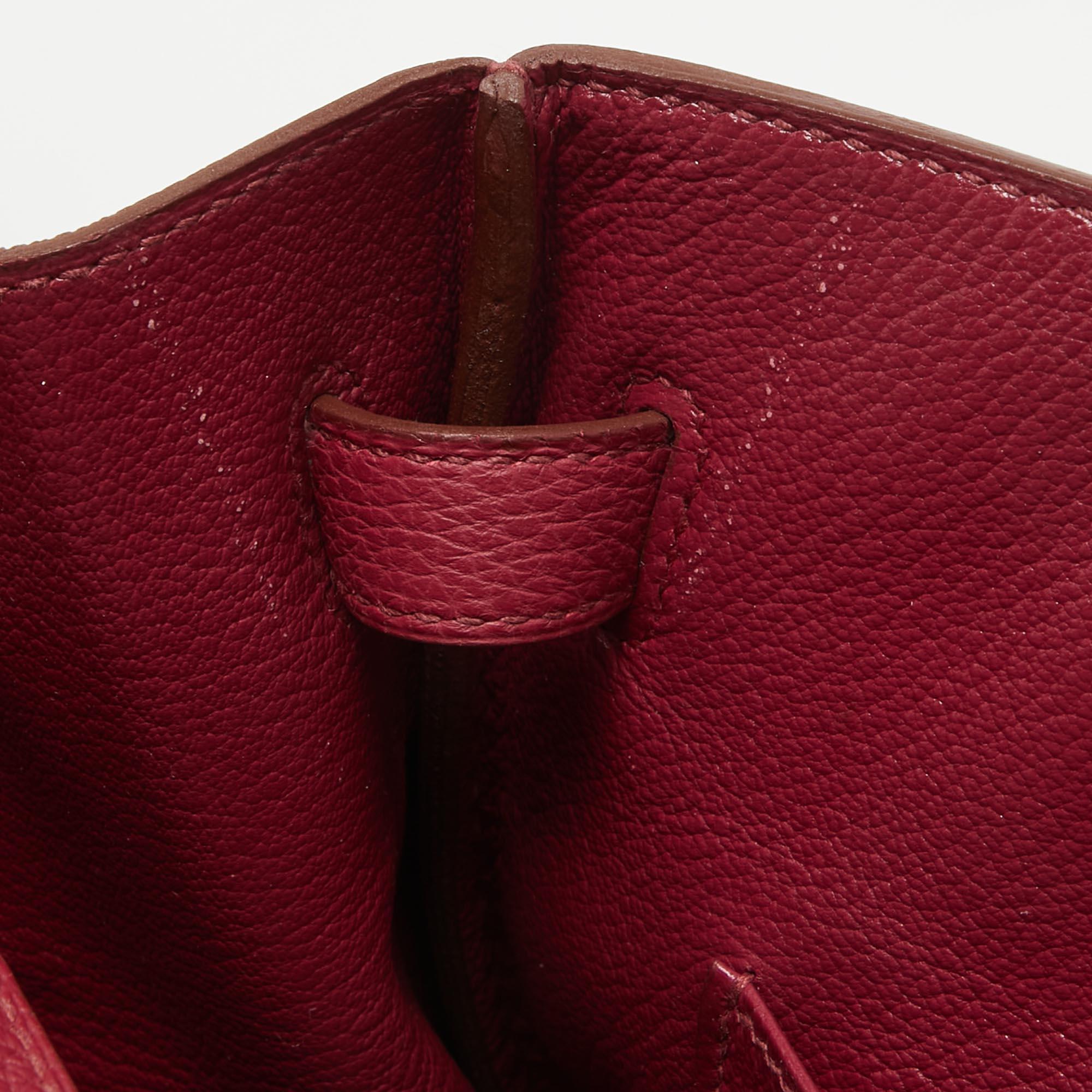 Hermes Ruby Togo Leather Gold Finish Birkin 35 Bag For Sale 10