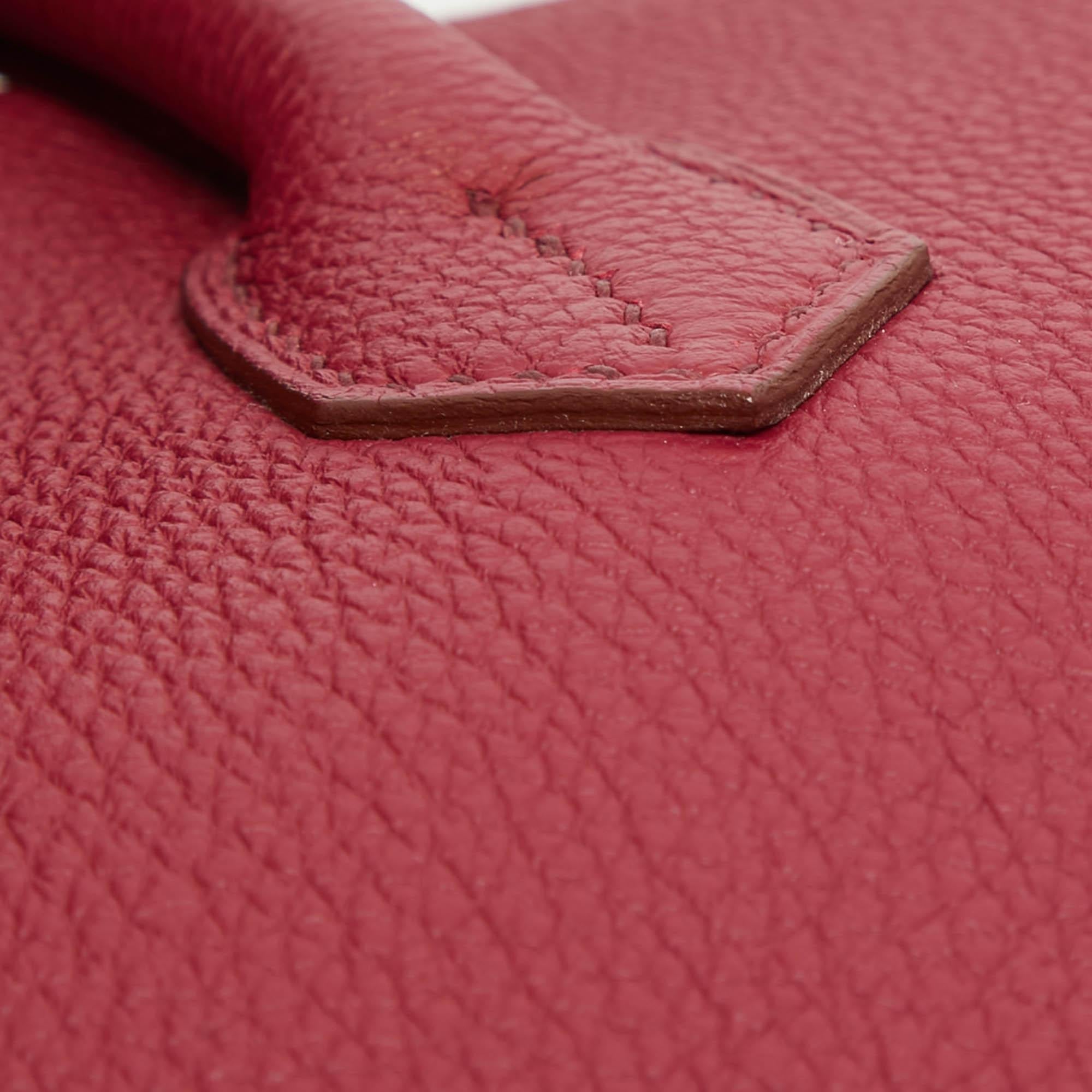 Hermes Ruby Togo Leather Gold Finish Birkin 35 Bag For Sale 13