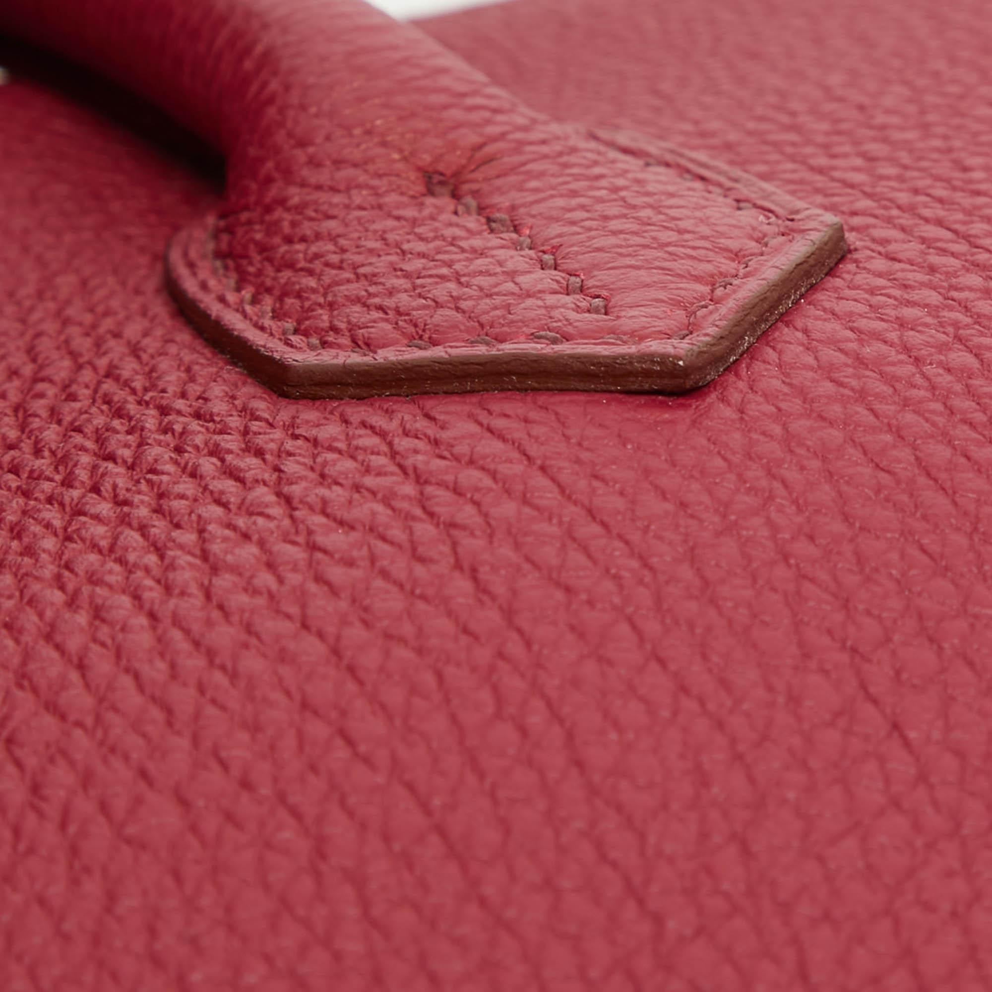 Hermes Ruby Togo Leather Gold Finish Birkin 35 Bag 13