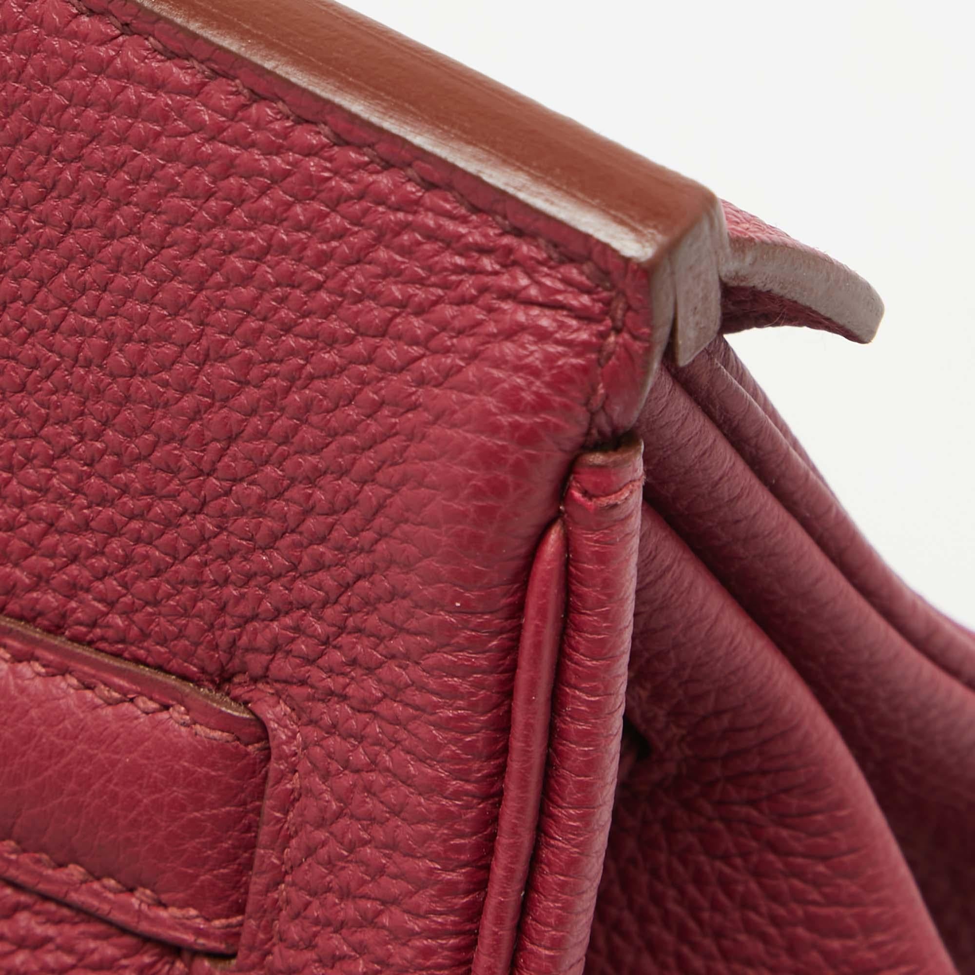 Hermes Ruby Togo Leather Gold Finish Birkin 35 Bag For Sale 4
