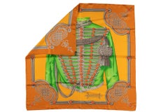 Hermès Rust "Brandebourgs" Silk Scarf