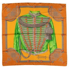 Hermès Rust "Brandebourgs" Silk Scarf
