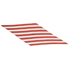 Hermes Rust/White Stripe Silk Neck Scarf