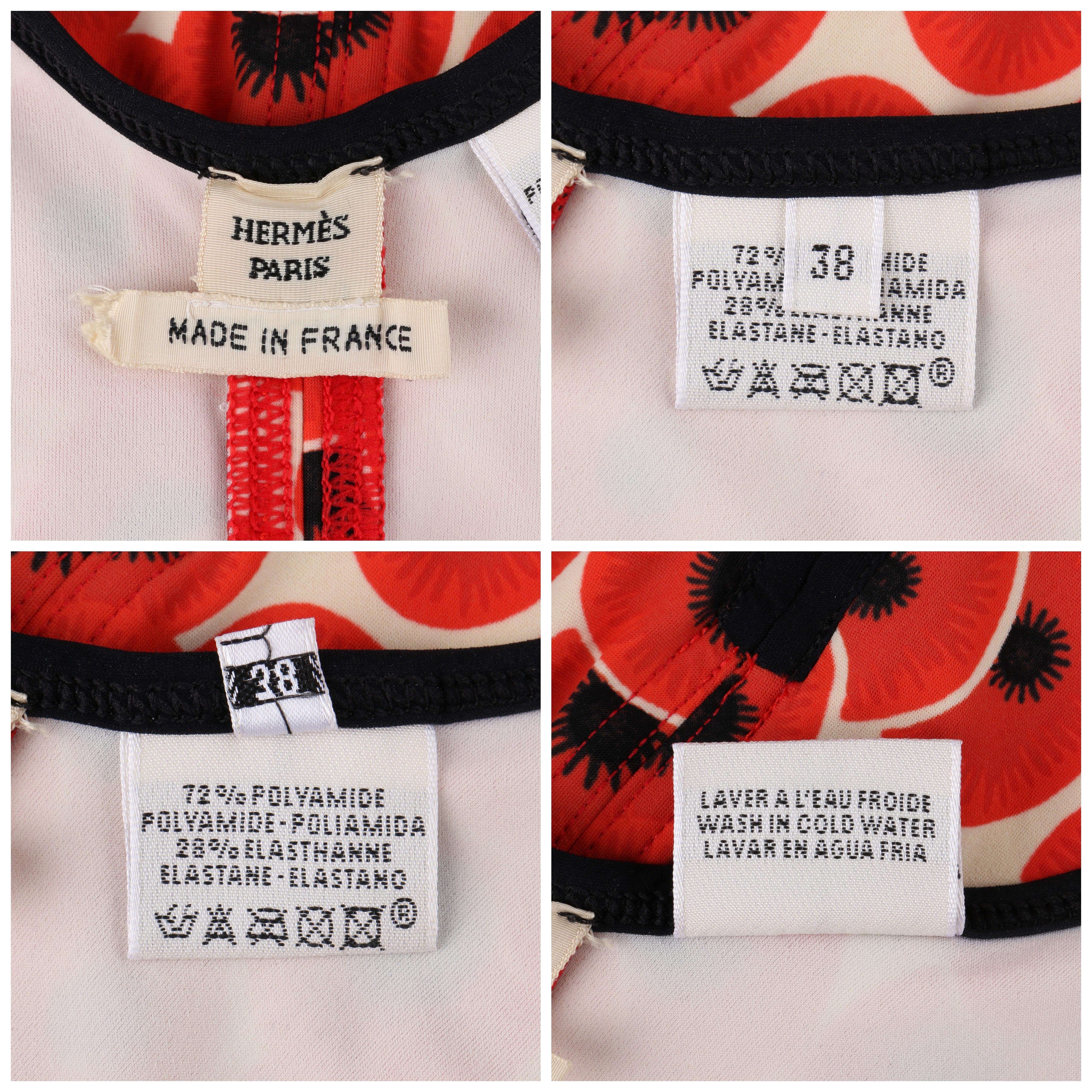 HERMES S/S 2007 Red Poppy Floral Keyhole Halter One-Piece Bathing Suit  In Good Condition In Thiensville, WI