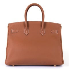 Hermes 'Taurillon Gold' Fjord Birkin 35 with Gold Hardware
