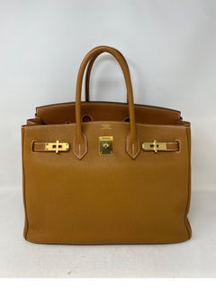 Hermes Sable Birkin 35 Gold Interior