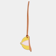 Hermes Sable/Jaune De Naples/Rose Sakura Swift Leather Paddock Bombe Bag Charm