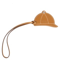 HERMES Sable Zanzibar Azalee leather PADDOCK BOMBE Bag Charm