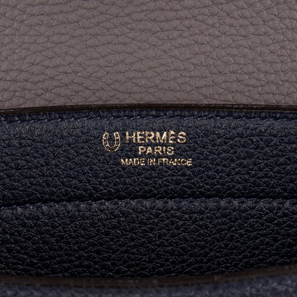 Hermes Sac A Depeche 27 Bag Limited Edtion HSS Blue Nuit / Etain Togo ...