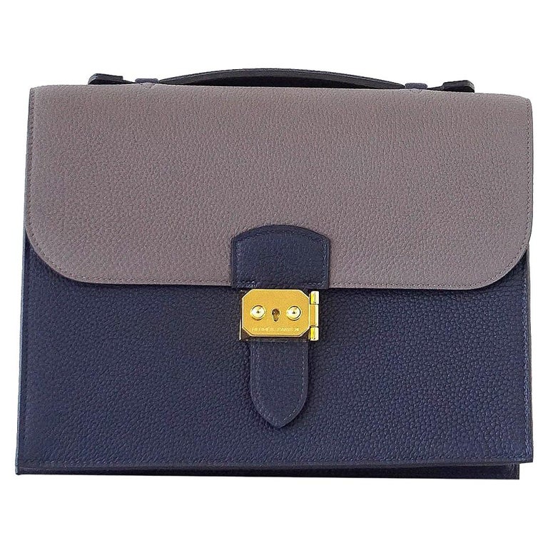 Hermes Kelly depeches 36 briefcase Bleu Nuit