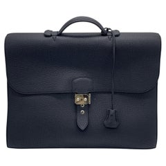HERMES Sac à Dépêches 38 - Cartella in pelle Togo nera con finiture color palladio - Collezione HW 2014