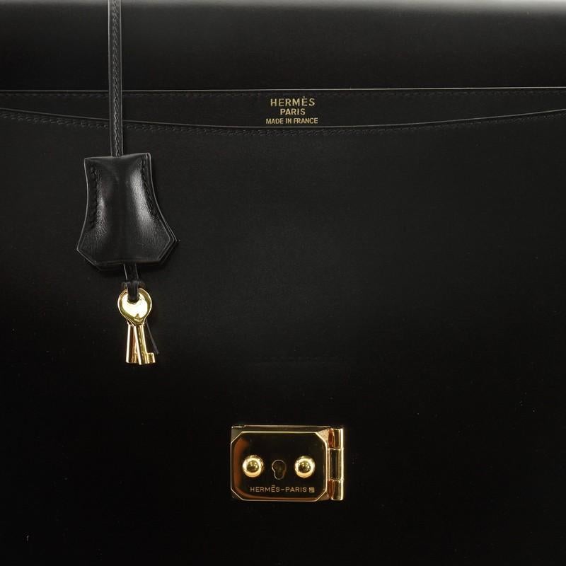 Black Hermes Sac A Depeches Bag Box Calf 41 