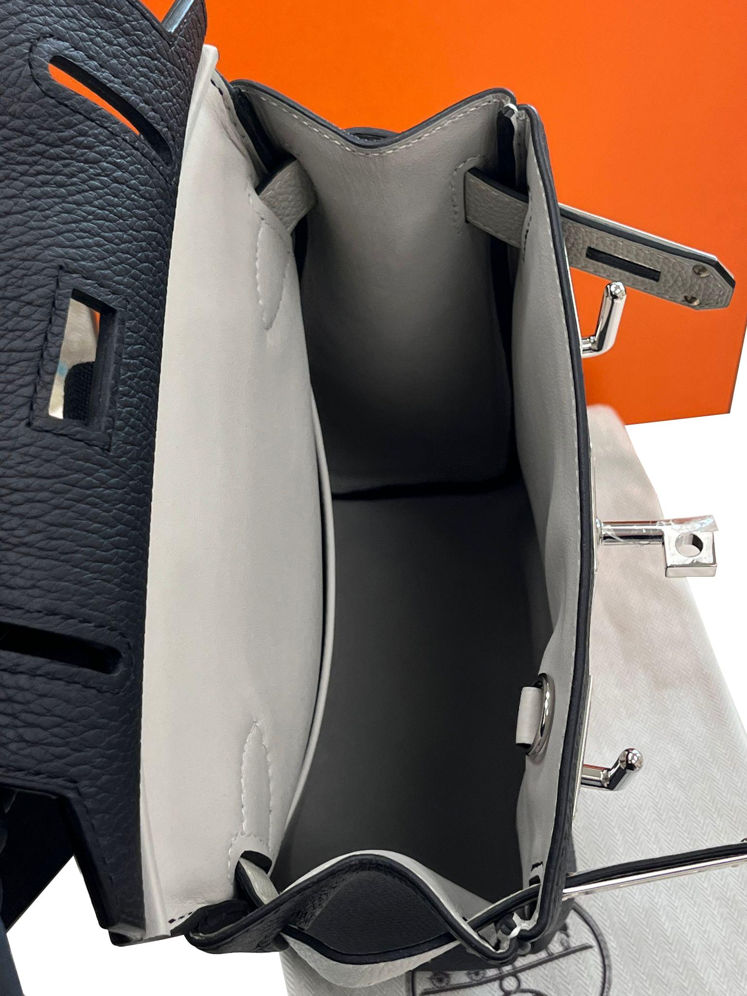 Hermes SAC A DOS HAC A DOS PM Veau Togo Leather Backpack Palladium Hardware For Sale 12