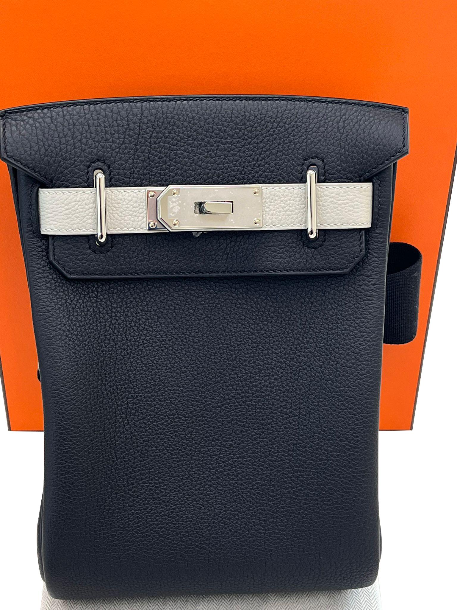 Hermes SAC A DOS HAC A DOS PM Veau Togo Leather Backpack Palladium Hardware For Sale 1