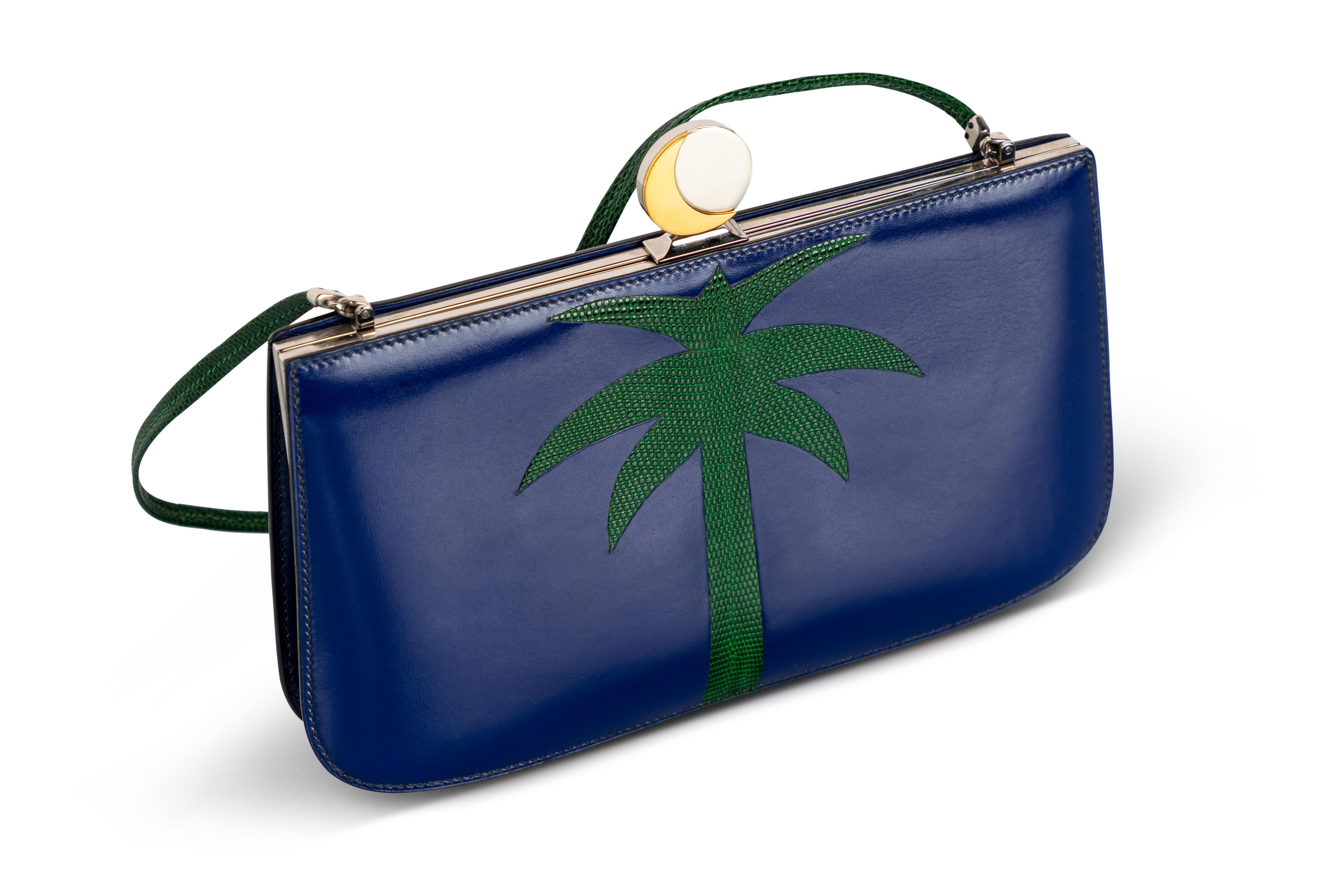 Hermès Sac à Malice Palm Tree Bag Rare In Good Condition For Sale In Boca Raton, FL
