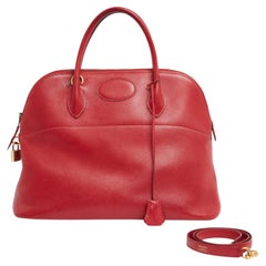 Hermès Sac Bolide Courchevel Bandouliere 1971 Borsa a mano in pelle rossa con tracolla Hermès