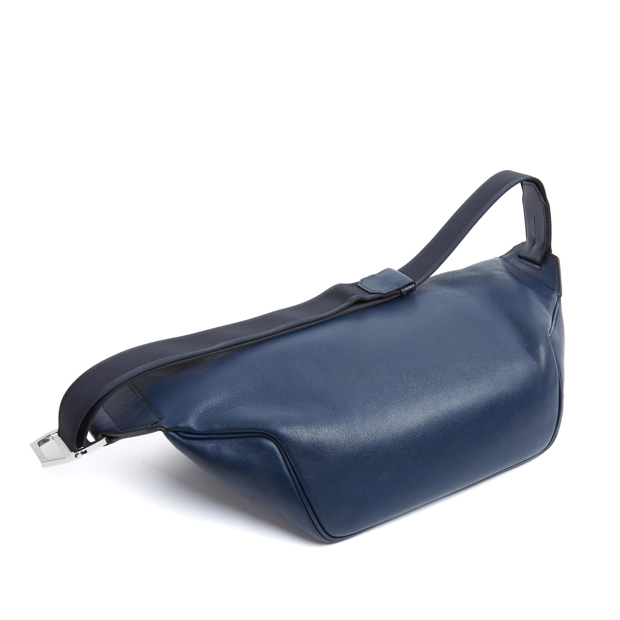 Women's or Men's Hermès Sac Ceinture 2017-2020 Cityslide GM Blue Swift Leather Bag on Belt Hermes For Sale