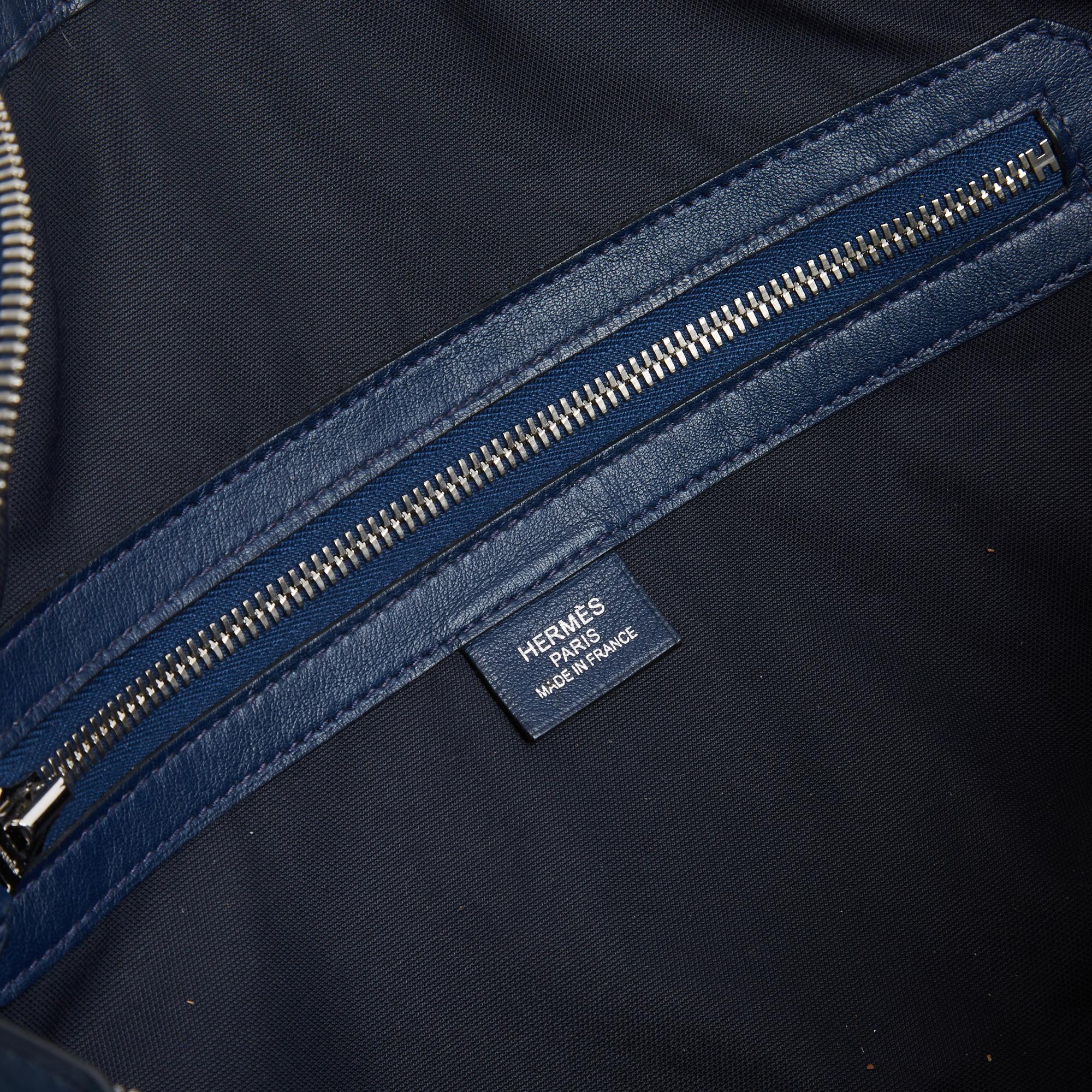 Hermès Sac Ceinture 2017-2020 Cityslide GM Blue Swift Leather Bag on Belt Hermes For Sale 2