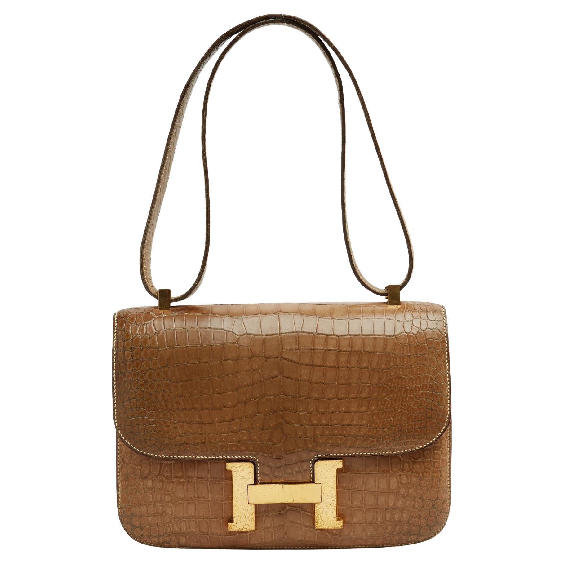 Hermès Sac Constance 24 Beige circa 1985 Borsa a tracolla in pelle pregiata Hermès in vendita