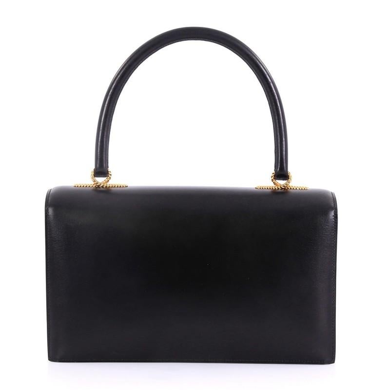 Black Hermes Sac Cordeliere Shoulder Bag Box Calf