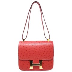 Hermes Sac Costance Red Ostrich, 2019