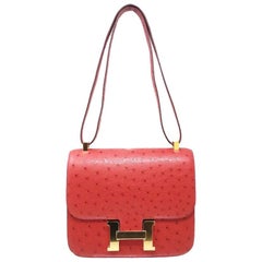 Hermes Sac Costance Red Ostrich, 2019