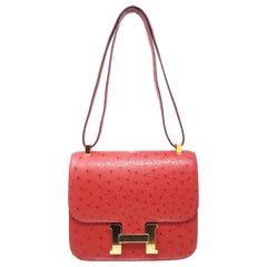 Hermes Sac Costance Red Ostrich, 2019