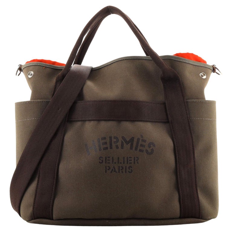 Hermes Sac De Pansage Groom Handbag Canvas at 1stDibs