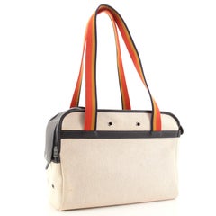 Hermes Sac de Transport pour Chiens Pet Dog Carrier Toile with Leather