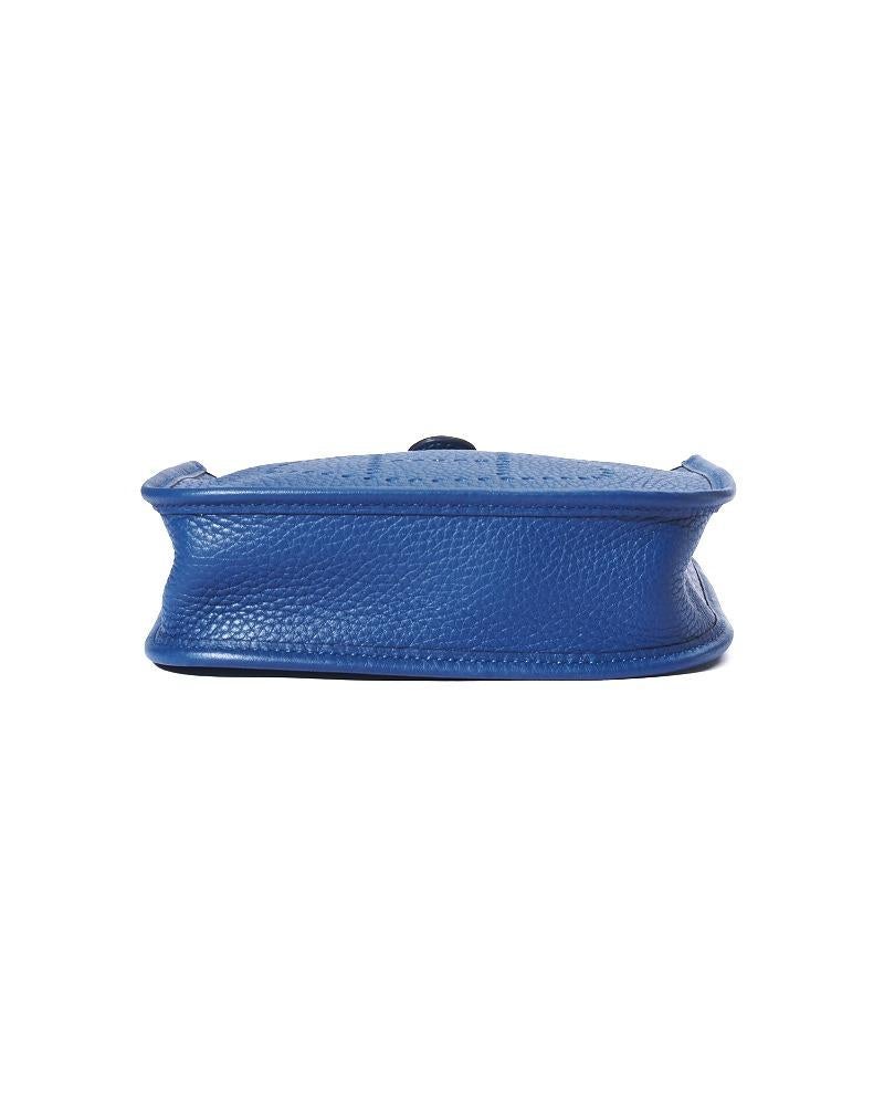 Hermès Sac Evelyne 16 Clemence Blue Tie in vendita 9